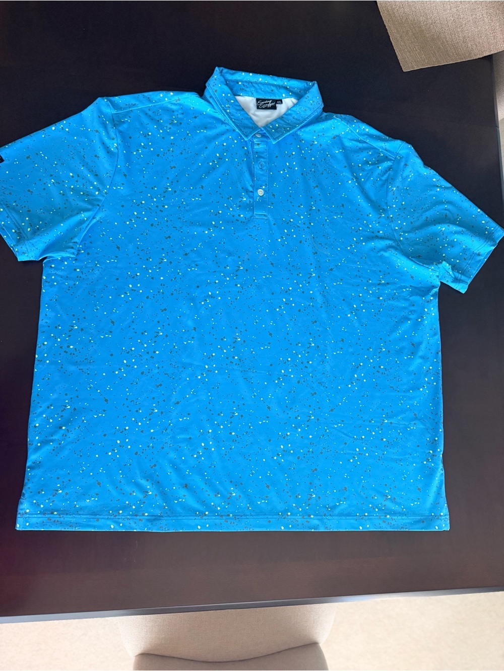 Men's 4XL “Jawbreaker” Sunday Swagger Speckled Bright Blue Polo Shirt